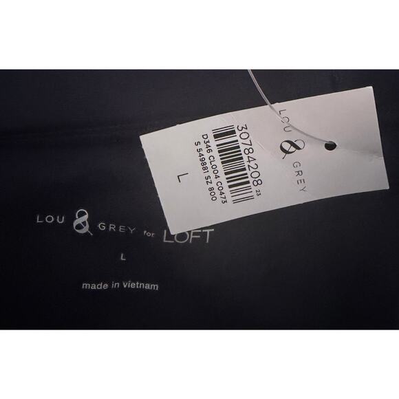 Lou & Grey For Loft ScubaSoft Straight Leg Pull-On Pants NWT Navy Blue L Pockets